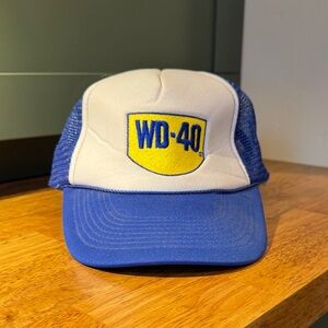 Vintage WD-40 Blue and White Trucker Hat
